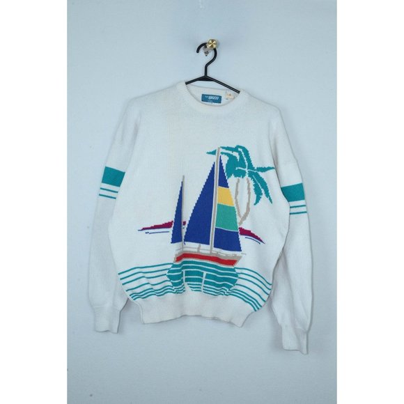 Vintage Other - Vintage Signor Angelo Distressed Sailing Beach Graphic Sweater